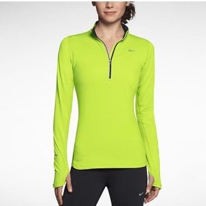 Nike Women’s Lime Green Half zip Running Top